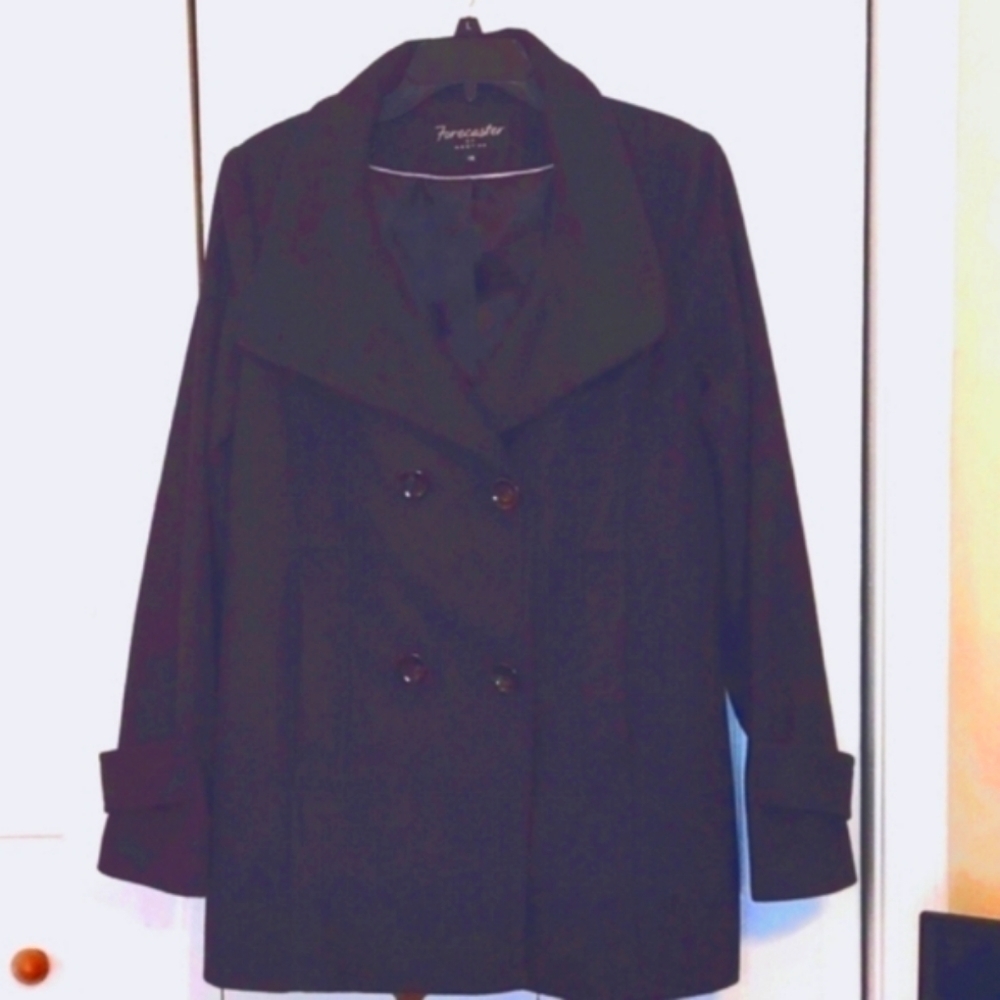 Pea Coat Wool blend by Forecaster of Boston. Double Breasted size 14